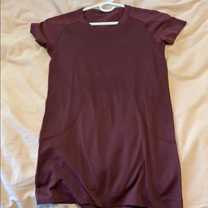 maroon lululemon swifty tech short sleeve